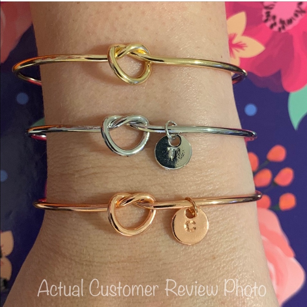 💖Handmade Silver Heart Charm Stackable Cuff 💖 - Picture 4 of 4